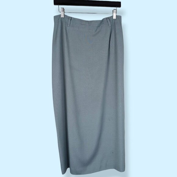 Vintage Talbots Blue Viscose Rayon Skirt - Picture 5 of 9